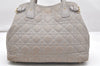 Authentic Christian Dior Panarea Cannage Tote Bag PVC Leather Gray 4565K