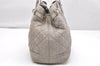 Authentic Christian Dior Panarea Cannage Tote Bag PVC Leather Gray 4565K