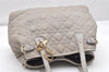 Authentic Christian Dior Panarea Cannage Tote Bag PVC Leather Gray 4565K