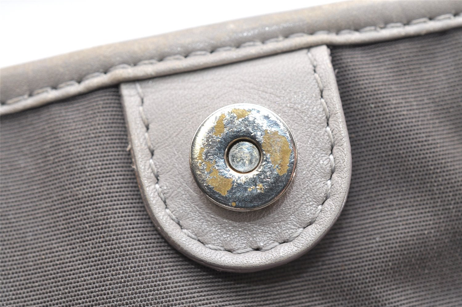 Authentic Christian Dior Panarea Cannage Tote Bag PVC Leather Gray 4565K