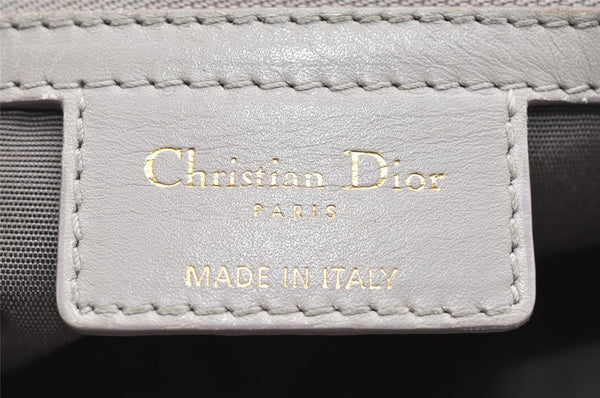 Authentic Christian Dior Panarea Cannage Tote Bag PVC Leather Gray 4565K