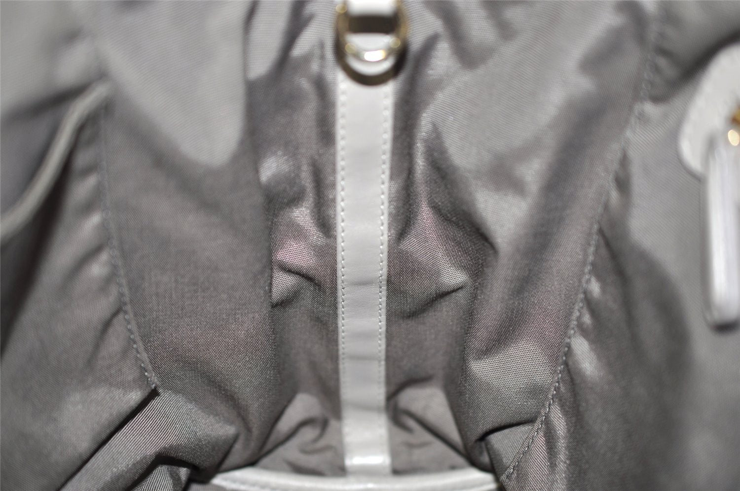 Authentic Christian Dior Panarea Cannage Tote Bag PVC Leather Gray 4565K