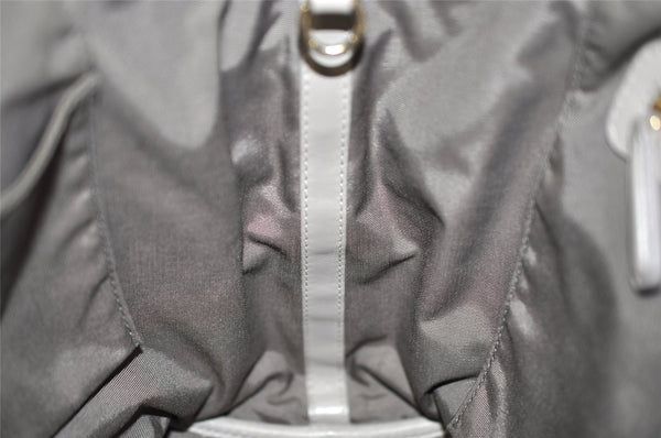 Authentic Christian Dior Panarea Cannage Tote Bag PVC Leather Gray 4565K
