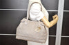 Authentic Christian Dior Panarea Cannage Tote Bag PVC Leather Gray 4565K