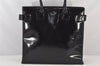Authentic GUCCI Bamboo Vintage Shoulder Hand Bag Enamel Black Junk 4566K