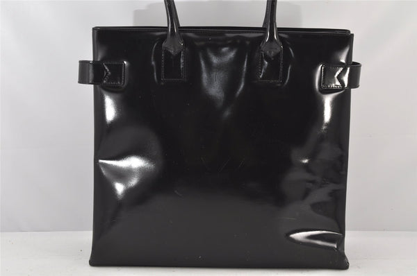 Authentic GUCCI Bamboo Vintage Shoulder Hand Bag Enamel Black Junk 4566K