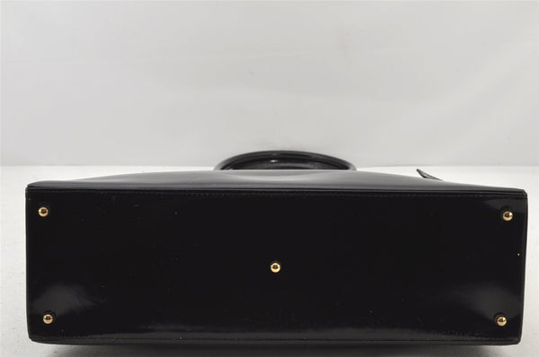 Authentic GUCCI Bamboo Vintage Shoulder Hand Bag Enamel Black Junk 4566K