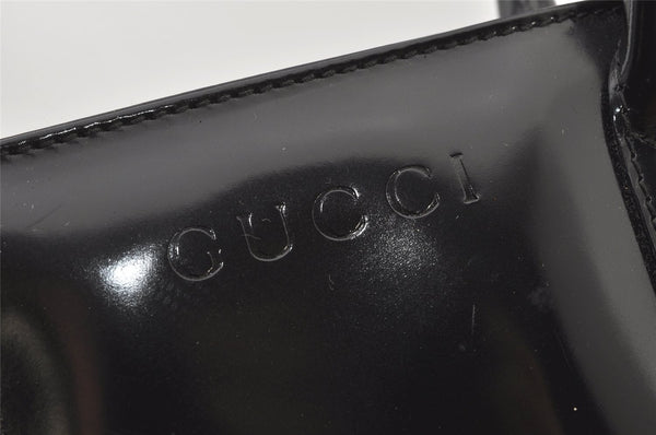 Authentic GUCCI Bamboo Vintage Shoulder Hand Bag Enamel Black Junk 4566K