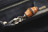 Authentic GUCCI Bamboo Vintage Shoulder Hand Bag Enamel Black Junk 4566K