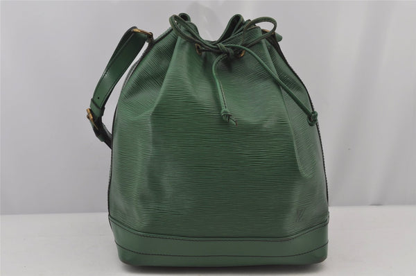 Authentic Louis Vuitton Epi Noe Shoulder Drawstring Bag Green M44004 LV 4567J
