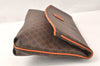 Authentic CELINE Macadam Blason Pattern Clutch Hand Bag PVC Leather Brown 4567K