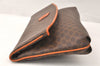 Authentic CELINE Macadam Blason Pattern Clutch Hand Bag PVC Leather Brown 4567K