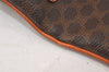 Authentic CELINE Macadam Blason Pattern Clutch Hand Bag PVC Leather Brown 4567K