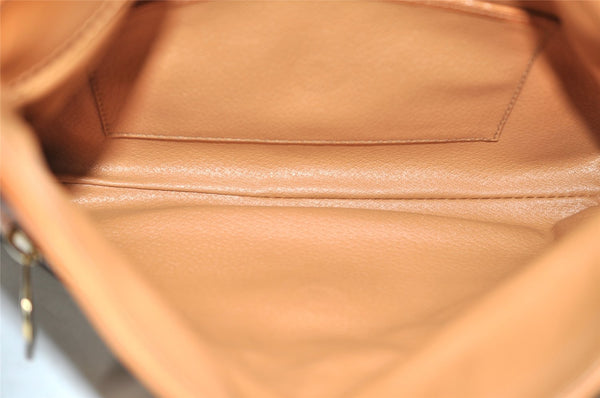 Authentic CELINE Macadam Blason Pattern Clutch Hand Bag PVC Leather Brown 4567K