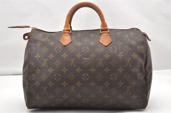 Authentic Louis Vuitton Monogram Speedy 35 Hand Boston Bag M41524 LV 4568K