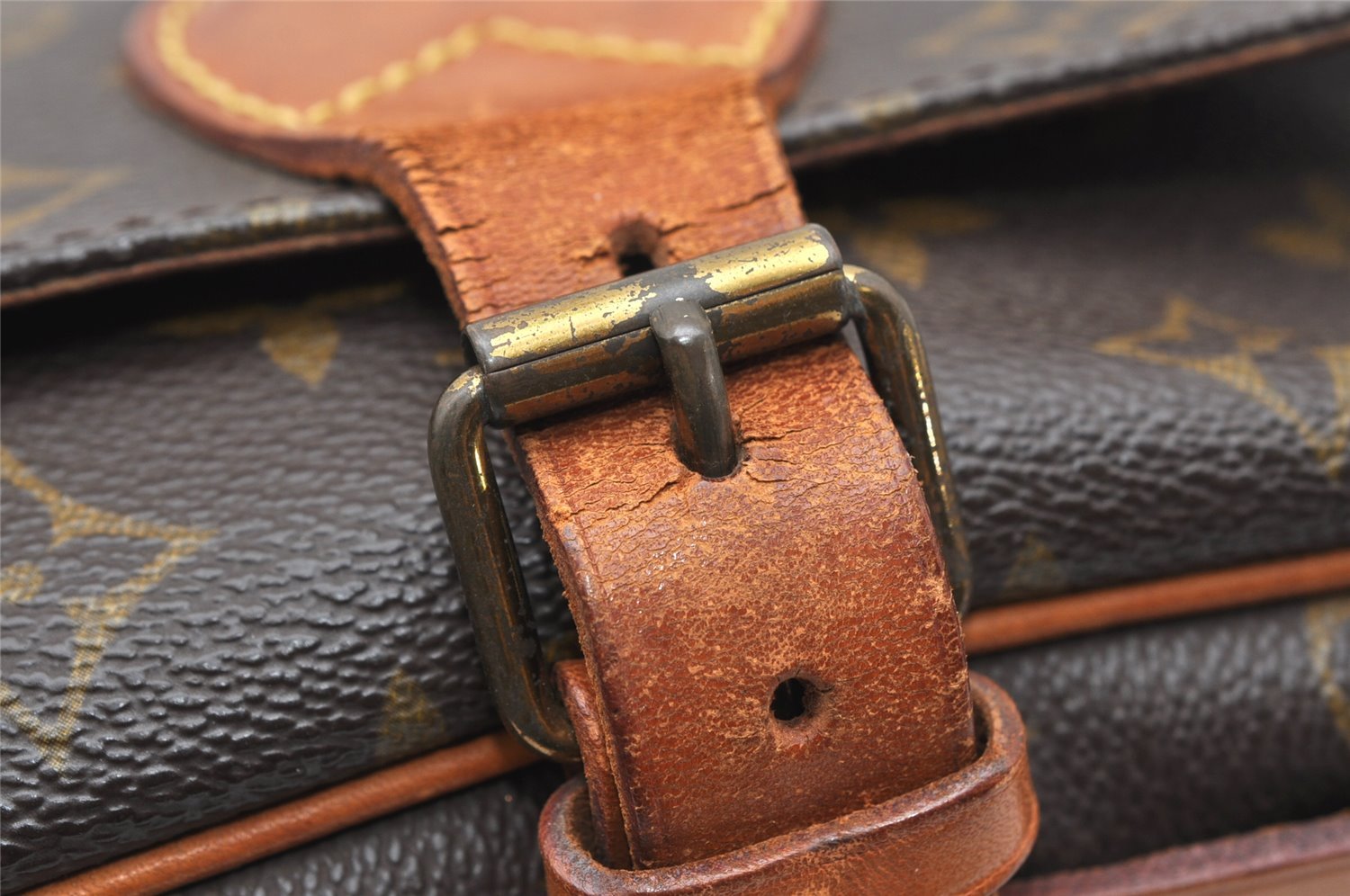 Authentic Louis Vuitton Monogram Cartouchiere GM M51252 Shoulder Cross Bag 4569K