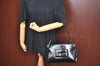 Authentic GUCCI Vintage Shoulder Hand Bag Purse Leather Black 4570H
