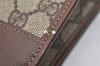 Authentic GUCCI Vintage Clutch Hand Bag Purse GG PVC Leather Brown 4570I