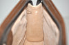 Authentic GUCCI Vintage Clutch Hand Bag Purse GG PVC Leather Brown 4570I