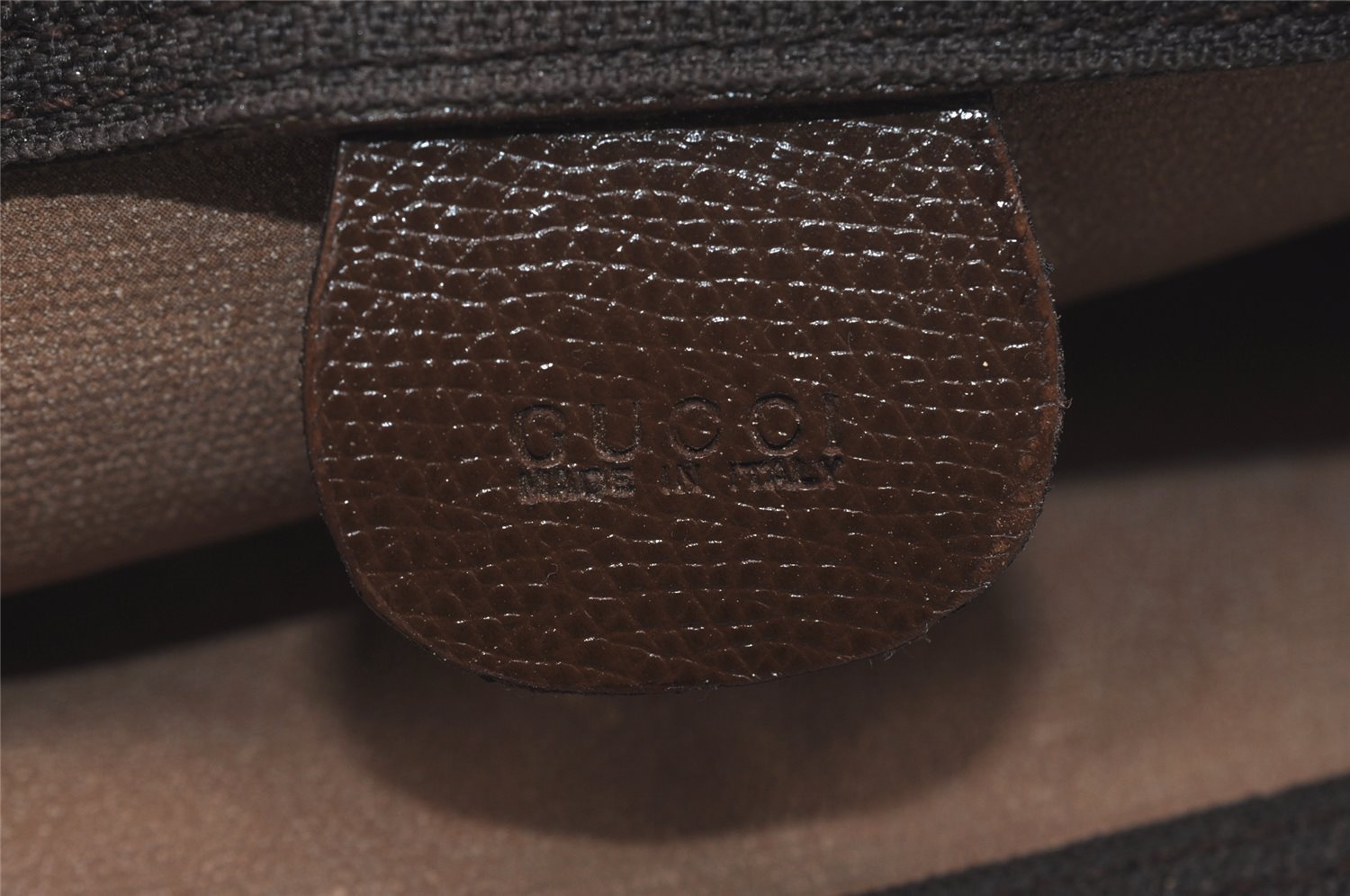 Authentic GUCCI Vintage Clutch Hand Bag Purse GG PVC Leather Brown 4570I