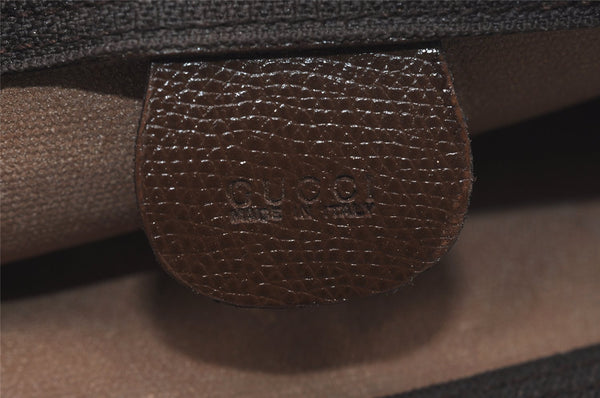 Authentic GUCCI Vintage Clutch Hand Bag Purse GG PVC Leather Brown 4570I