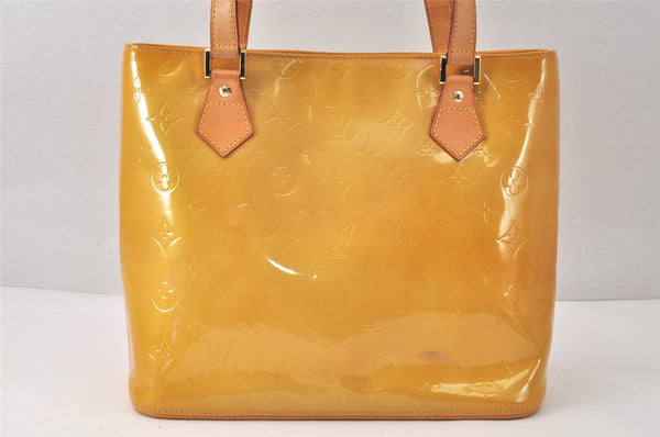 Authentic Louis Vuitton Vernis Houston Shoulder Hand Bag Yellow M91004 LV 4570K