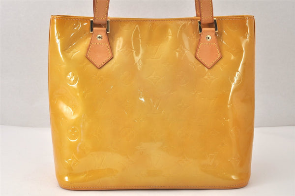 Authentic Louis Vuitton Vernis Houston Shoulder Hand Bag Yellow M91004 LV 4570K