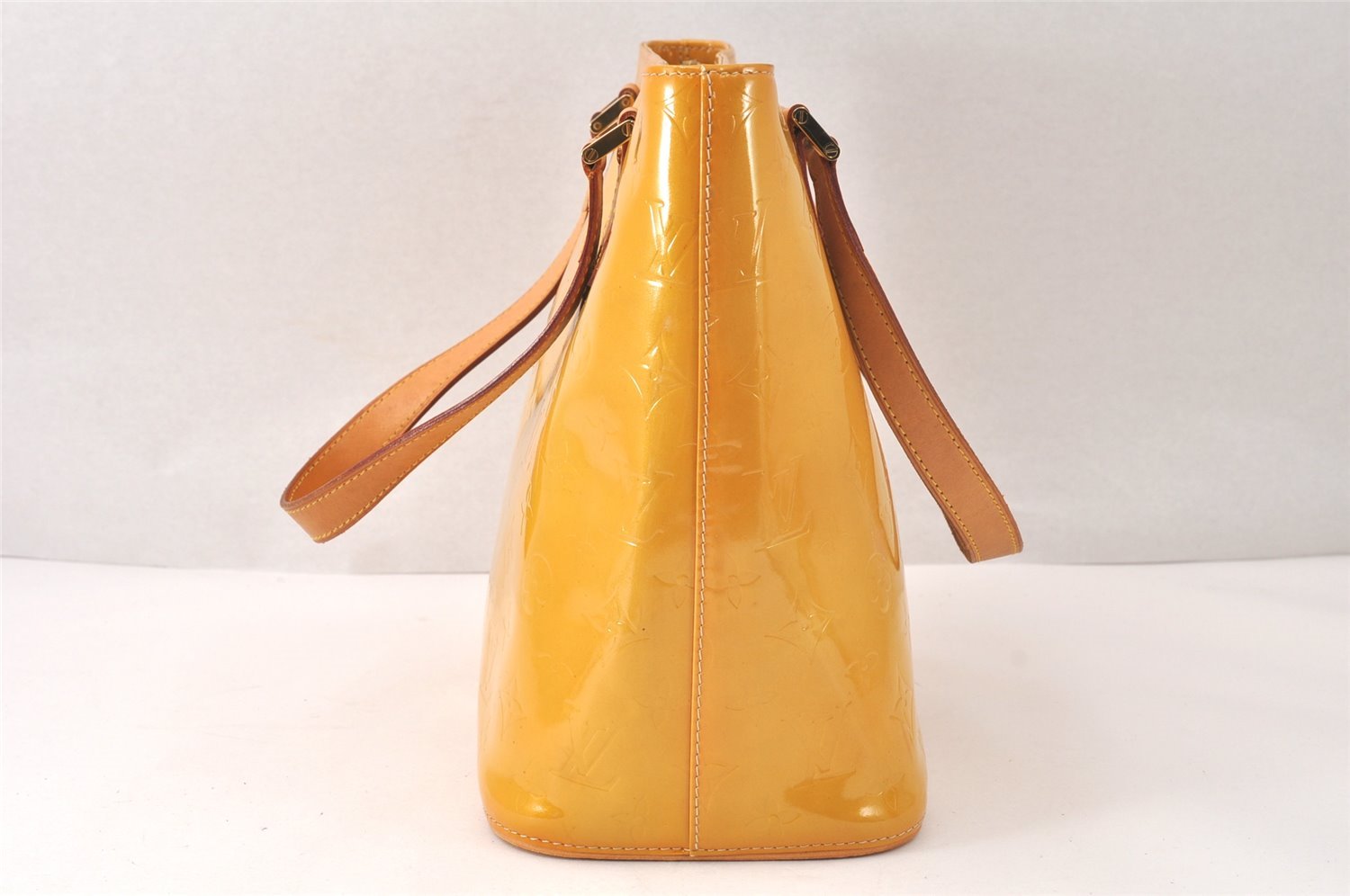 Authentic Louis Vuitton Vernis Houston Shoulder Hand Bag Yellow M91004 LV 4570K