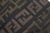 Authentic FENDI Zucca Hand Tote Bag Purse Nylon Leather Brown Black 4572I