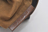 Authentic FENDI Zucca Hand Tote Bag Purse Nylon Leather Brown Black 4572I