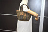 Authentic FENDI Zucca Hand Tote Bag Purse Nylon Leather Brown Black 4572I