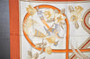 Authentic HERMES Carre 90 Scarf "Caraibes" Silk Brown 4574I