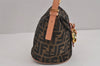 Authentic FENDI Zucca Shoulder Hand Bag Purse Canvas Leather Brown 4575J