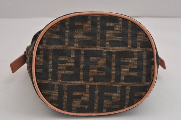 Authentic FENDI Zucca Shoulder Hand Bag Purse Canvas Leather Brown 4575J