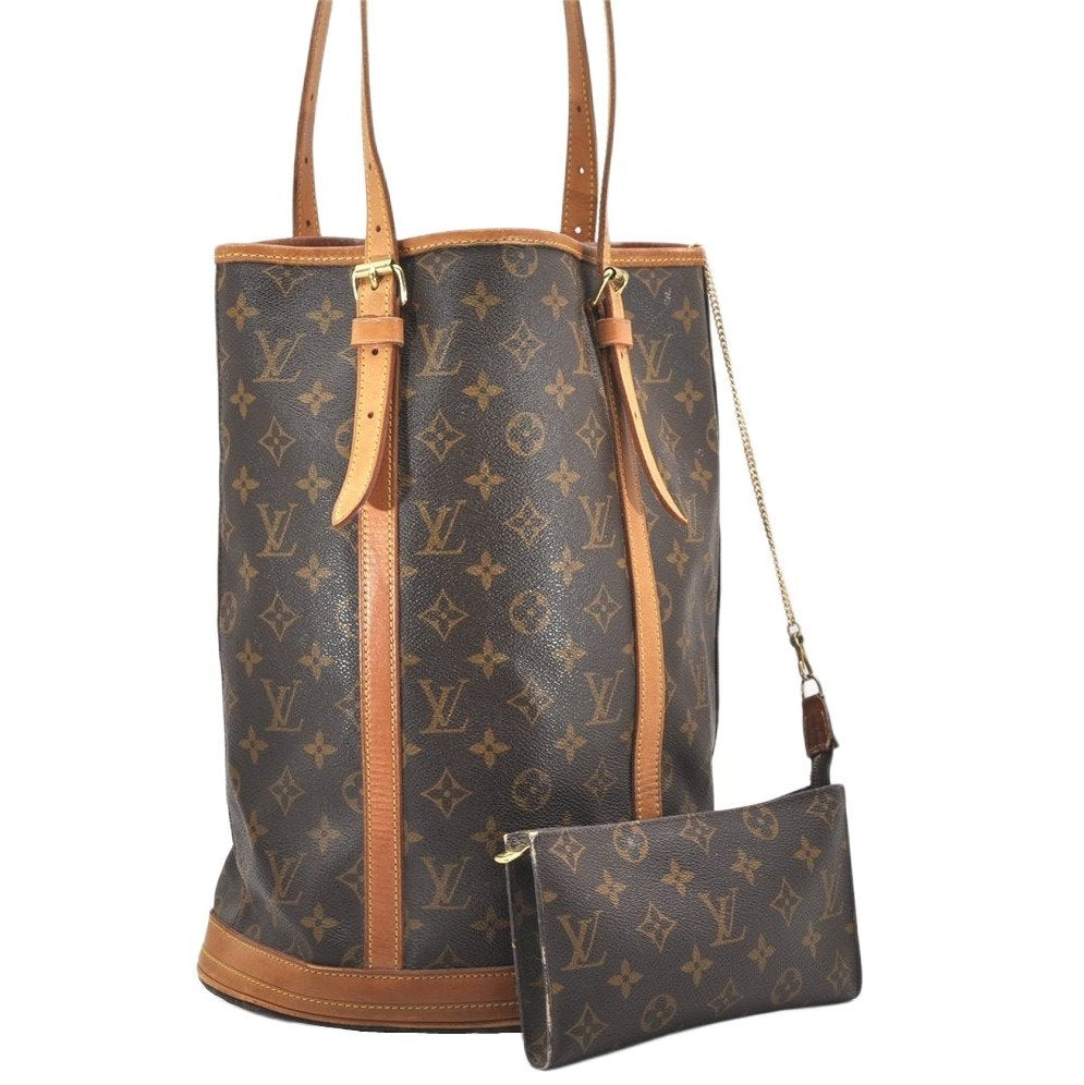 Authentic Louis Vuitton Monogram Bucket GM Shoulder Tote Bag M42236 Junk 4575K