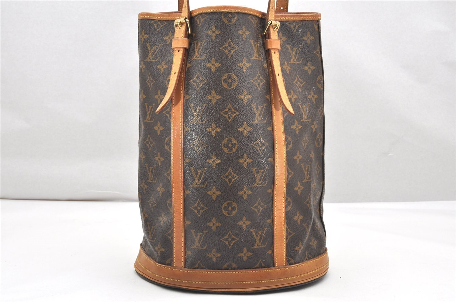 Authentic Louis Vuitton Monogram Bucket GM Shoulder Tote Bag M42236 Junk 4575K