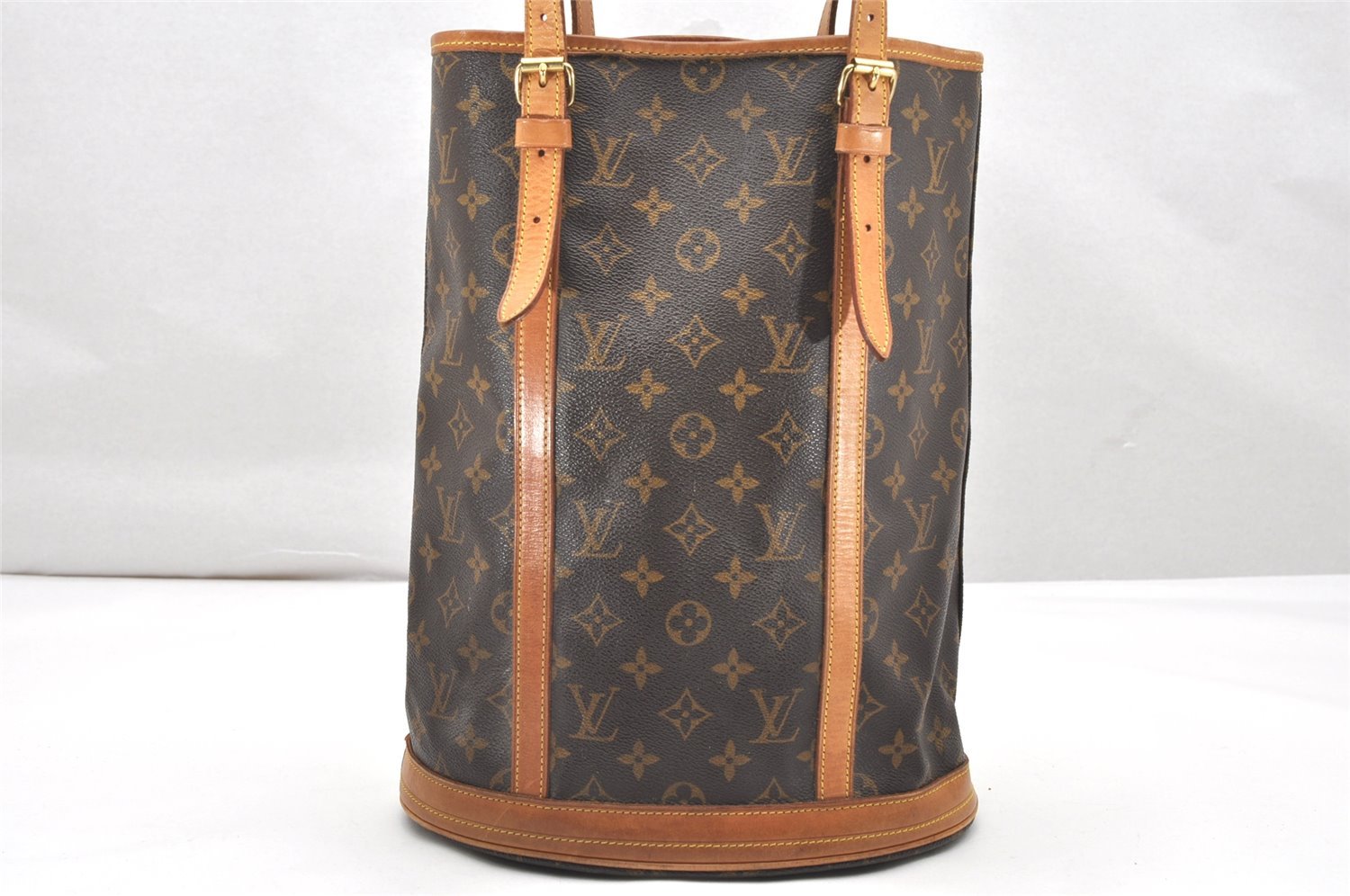 Authentic Louis Vuitton Monogram Bucket GM Shoulder Tote Bag M42236 Junk 4575K