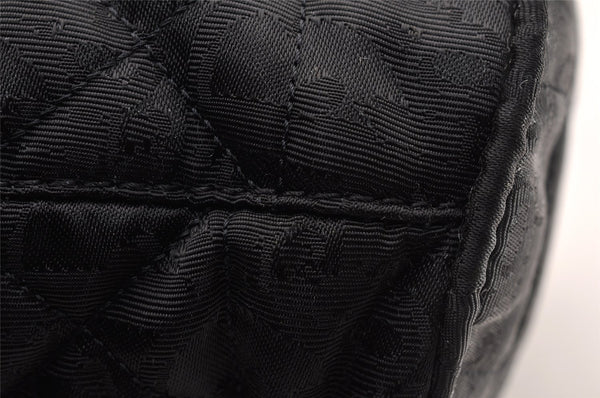 Authentic Christian Dior Trotter Drawstring Backpack Nylon Fur Black 4576I