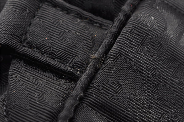 Authentic Christian Dior Trotter Drawstring Backpack Nylon Fur Black 4576I