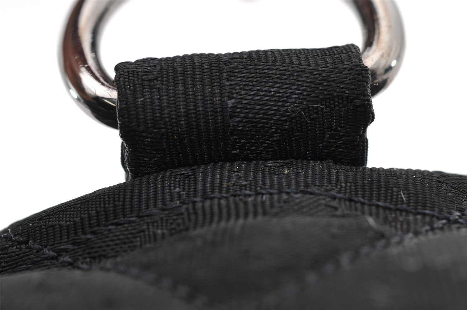 Authentic Christian Dior Trotter Drawstring Backpack Nylon Fur Black 4576I