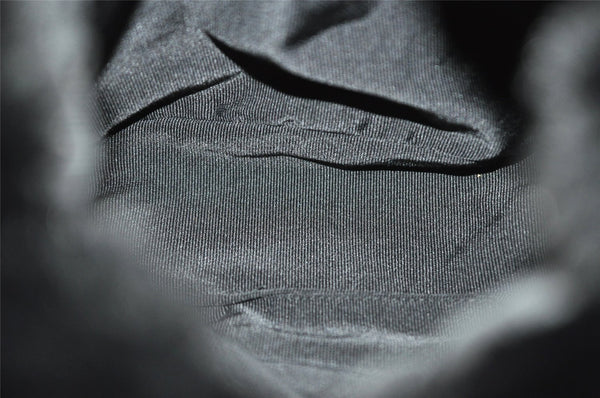 Authentic Christian Dior Trotter Drawstring Backpack Nylon Fur Black 4576I