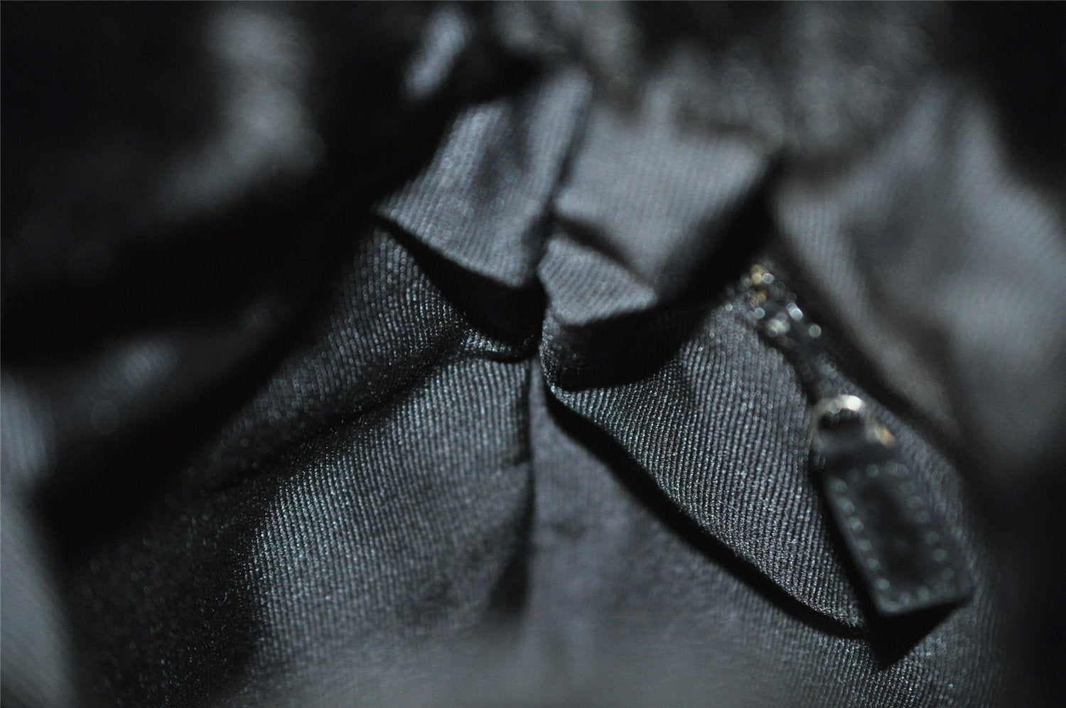 Authentic Christian Dior Trotter Drawstring Backpack Nylon Fur Black 4576I