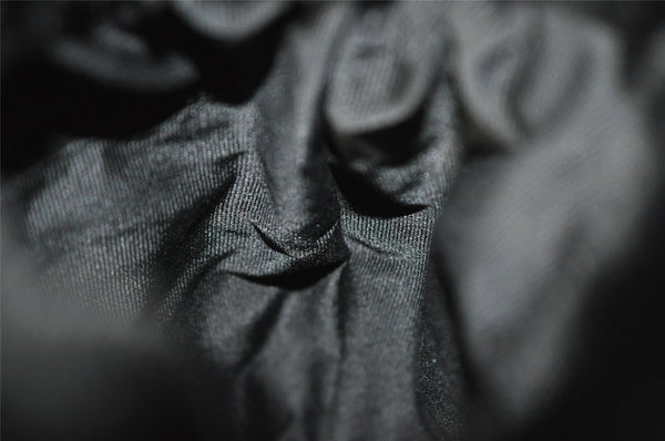 Authentic Christian Dior Trotter Drawstring Backpack Nylon Fur Black 4576I