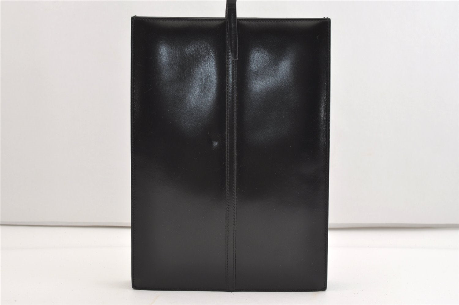 Authentic GUCCI Vintage Tote Hand Bag Purse Leather Black 4576J