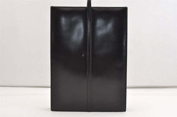 Authentic GUCCI Vintage Tote Hand Bag Purse Leather Black 4576J