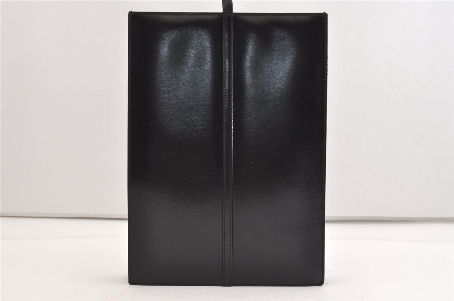 Authentic GUCCI Vintage Tote Hand Bag Purse Leather Black 4576J