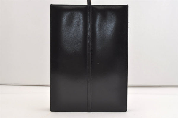 Authentic GUCCI Vintage Tote Hand Bag Purse Leather Black 4576J