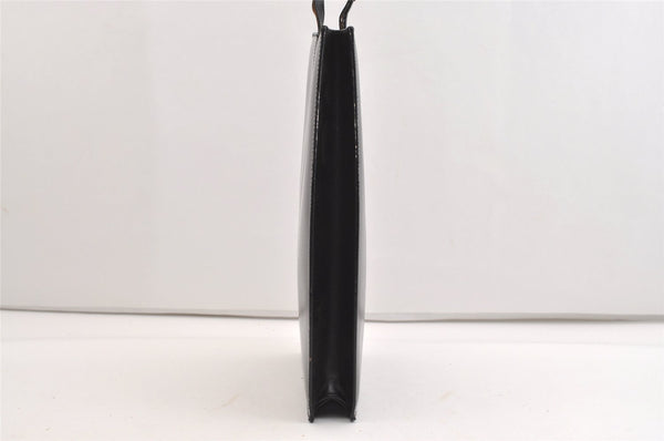 Authentic GUCCI Vintage Tote Hand Bag Purse Leather Black 4576J