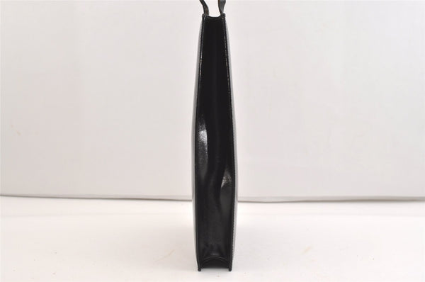 Authentic GUCCI Vintage Tote Hand Bag Purse Leather Black 4576J