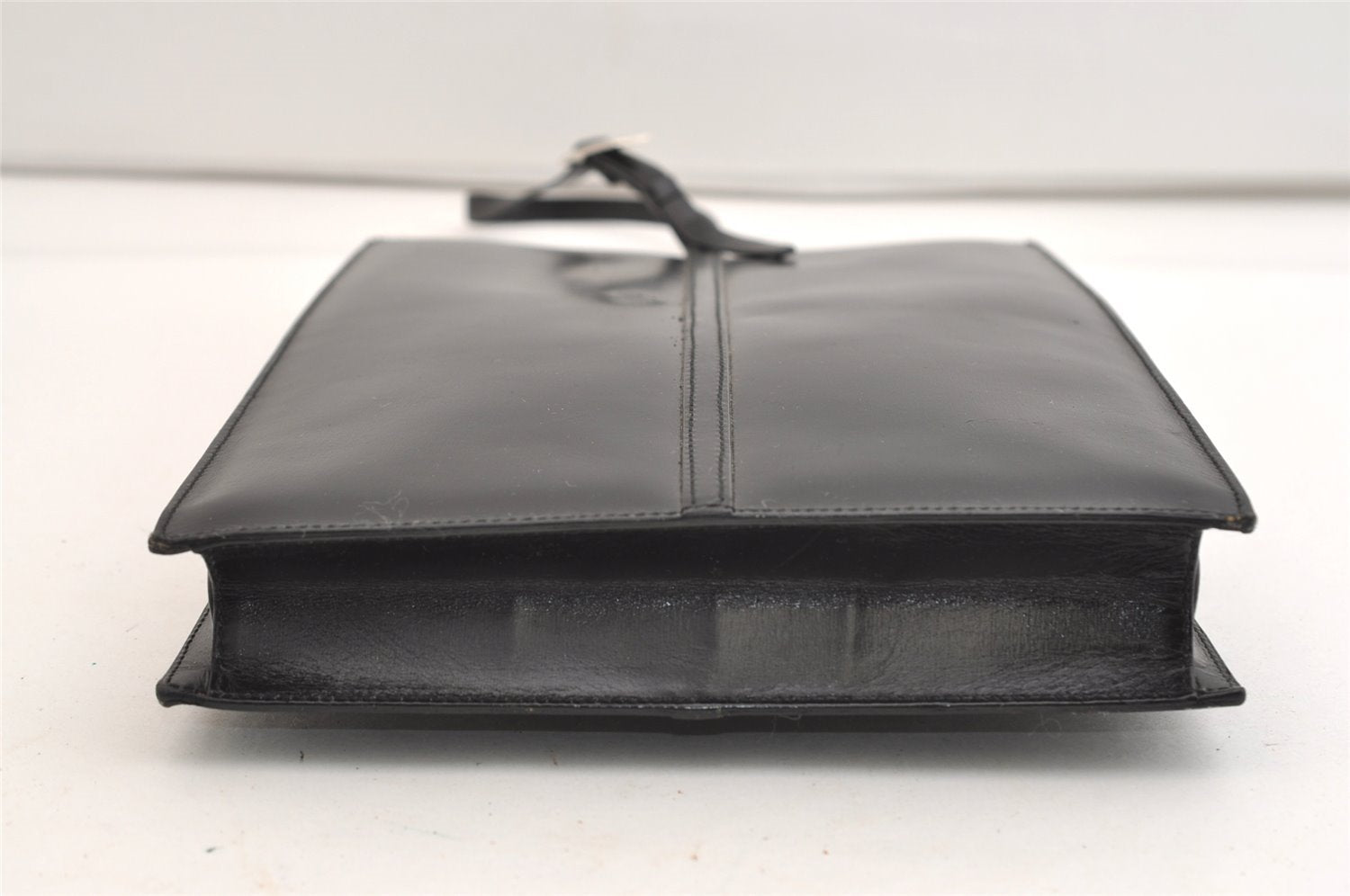 Authentic GUCCI Vintage Tote Hand Bag Purse Leather Black 4576J